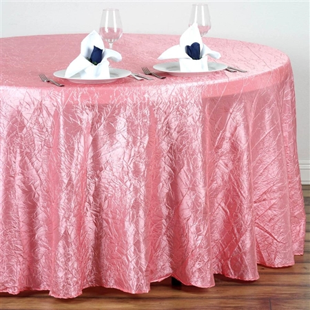 Rose Quartz 117" Crinkle Taffeta Round Tablecloth