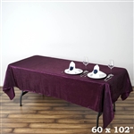 Eggplant Crinkle Taffeta Tablecloth 60x102"