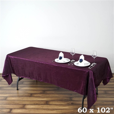 Eggplant Crinkle Taffeta Tablecloth 60x102"