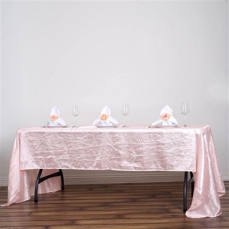Blush Crinkle Taffeta Tablecloth 60x126"