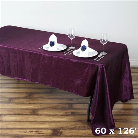 Eggplant Crinkle Taffeta Tablecloth 60x126"