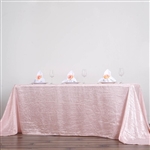 Blush Crinkle Taffeta Tablecloth 90x132"