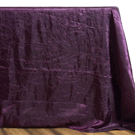 Eggplant Crinkle Taffeta Tablecloth 90x132"