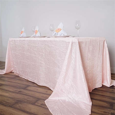 Blush Crinkle Taffeta Tablecloth 90x156"