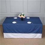 90"x156" Premium Dark Blue Faux Denim Polyester Rectangular Tablecloth