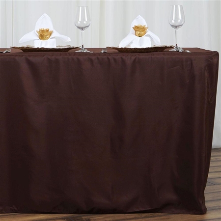 Econoline 6 foot Fitted Tablecloths - chocolate