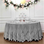 120" Premium Elegant Lace Round Tablecloth - Ivory