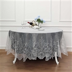 90" Premium Elegant Lace Round Tablecloth - Ivory
