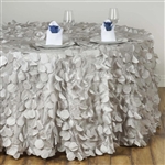 120" Round Petals Circle (Flamingo) Tablecloth - Silver