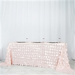 90"x132" Blush / Rose Gold Flamingo Petals Taffeta Rectangle Tablecloth