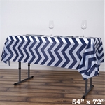 54"x72" Navy Blue Wholesale Waterproof Chevron Plastic Vinyl Tablecloth