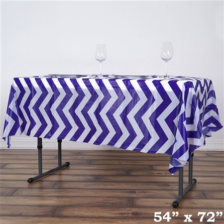 54"x72" Purple Wholesale Waterproof Chevron Plastic Vinyl Tablecloth