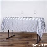 54"x72" Silver Wholesale Waterproof Chevron Plastic Vinyl Tablecloth