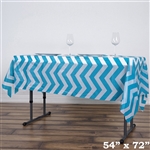 54"x72" Turquoise Wholesale Waterproof Chevron Plastic Vinyl Tablecloth