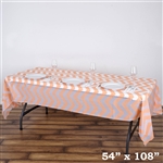 54" x 108" Blush Wholesale Waterproof Chevron Plastic Vinyl Tablecloth