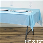 54" x 72" Wholesale Serenity Blue 10mil Thick Waterproof Plastic Vinyl Tablecloth For Outdoor Party Events