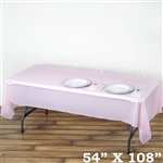 54"x 108" Wholesale Pink 10mil Thick Waterproof Plastic Vinyl Tablecloth for Outdoor Events