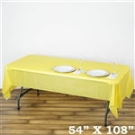 54"x 108" Wholesale Yellow 10mil Thick Waterproof Plastic Vinyl Tablecloth for Outdoor Events