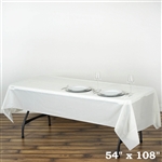 54"x 108" Wholesale Ivory 10mil Thick Waterproof Plastic Vinyl Tablecloth for Outdoor Events