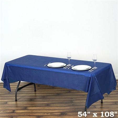 54"x 108" Wholesale Navy Blue 10mil Thick Waterproof Plastic Vinyl Tablecloth for Outdoor Events