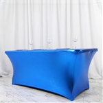 6FT Metallic Royal Blue Rectangular Stretch Spandex Table Cover
