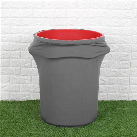 41-50 Gallons Charcoal Gray Stretch Spandex Round Trash Bin Container Cover