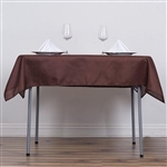 54" Chocolate Wholesale Polyester Square Linen Tablecloth For Banquet Party Restaurant