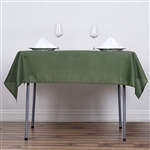 54" Moss Green Wholesale Polyester Square Linen Tablecloth For Banquet Party Restaurant
