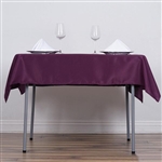 54" Eggplant Wholesale Polyester Square Linen Tablecloth For Banquet Party Restaurant