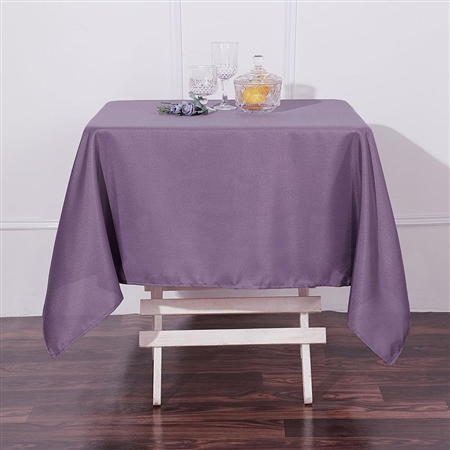 54" Violet Amethyst Wholesale Polyester Square Linen Tablecloth For Banquet Party Restaurant
