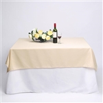 54" Beige Wholesale Polyester Square Linen Tablecloth For Banquet Party Restaurant