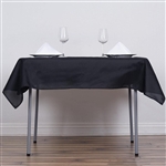 54" Black Wholesale Polyester Square Linen Tablecloth For Banquet Party Restaurant