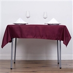 54" Burgundy Wholesale Polyester Square Linen Tablecloth For Banquet Party Restaurant