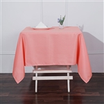 54" Coral Wholesale Polyester Square Linen Tablecloth For Banquet Party Restaurant