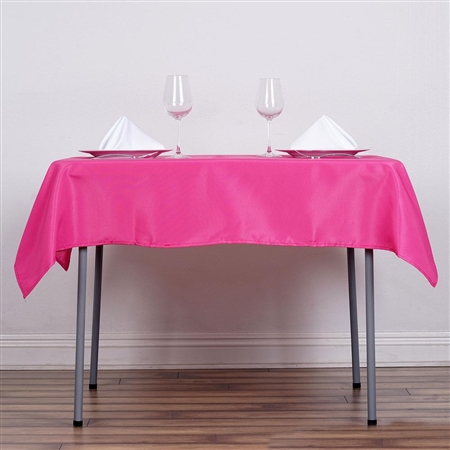 54" Fushia Wholesale Polyester Square Linen Tablecloth For Banquet Party Restaurant