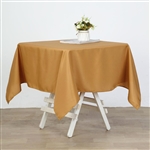 54" Gold Wholesale Polyester Square Linen Tablecloth For Banquet Party Restaurant