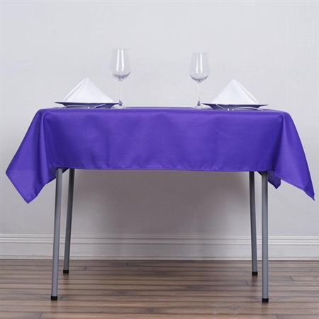 54" Purple Wholesale Polyester Square Linen Tablecloth For Banquet Party Restaurant