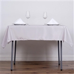 54" Silver Wholesale Polyester Square Linen Tablecloth For Banquet Party Restaurant