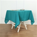 54" Teal Wholesale Polyester Square Linen Tablecloth For Banquet Party Restaurant