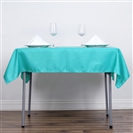 54" Turquoise Wholesale Polyester Square Linen Tablecloth For Banquet Party Restaurant