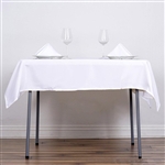 54" White Wholesale Polyester Square Linen Tablecloth For Banquet Party Restaurant