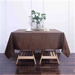 70" Chocolate Wholesale Polyester Square Linen Tablecloth For Wedding Party Restaurant