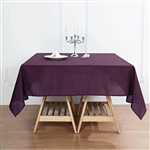 70" Eggplant Wholesale Polyester Square Linen Tablecloth For Wedding Party Restaurant
