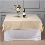 70" Beige Wholesale Polyester Square Linen Tablecloth For Wedding Party Restaurant