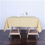 70" Champagne Wholesale Polyester Square Linen Tablecloth For Wedding Party Restaurant