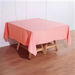 70" Coral Wholesale Polyester Square Linen Tablecloth For Wedding Party Restaurant