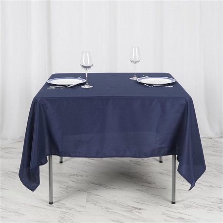 70" Navy Blue Wholesale Polyester Square Linen Tablecloth For Wedding Party Restaurant