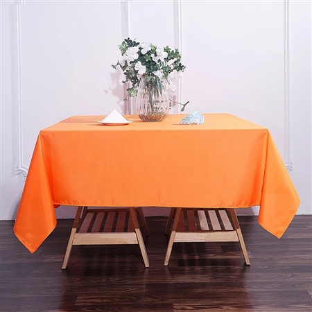 70" Orange Wholesale Polyester Square Linen Tablecloth For Wedding Party Restaurant