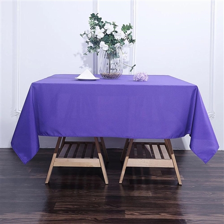 70" Purple Wholesale Polyester Square Linen Tablecloth For Wedding Party Restaurant
