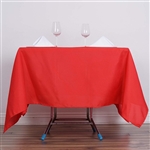 70" Red Wholesale Polyester Square Linen Tablecloth For Wedding Party Restaurant
